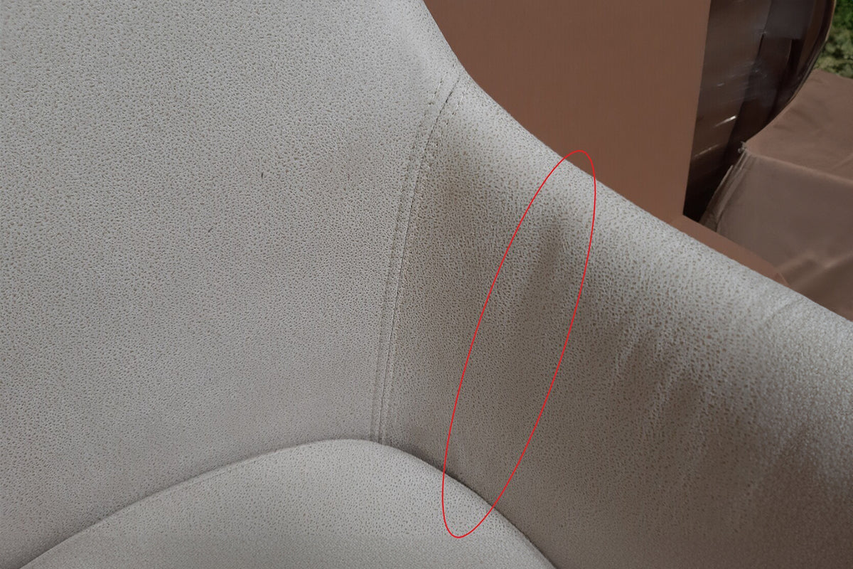 KAWOLA B-Ware Stuhl Cali Sessel Microfaser Esszimmerstuhl creme Füße matt-schwarz