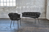 KAWOLA Bank MONTY Sitzbank 180cm Velvet schwarz
