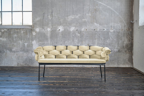KAWOLA Bank MONTY Sitzbank 240cm Velvet cremeweiß