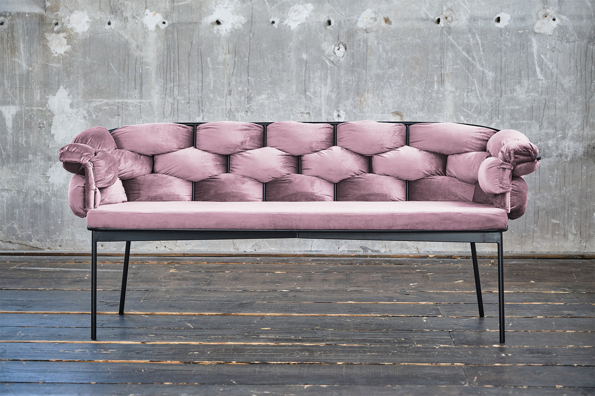 KAWOLA Bank MONTY Sitzbank 240cm Velvet rosa