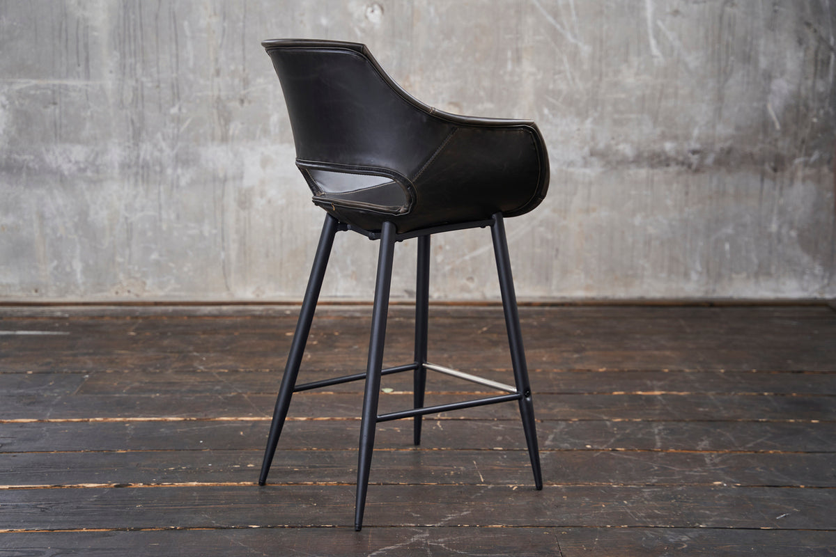 KAWOLA Barhocker ZAJA Barstuhl Sitzhöhe 76 cm Kunstleder schwarz