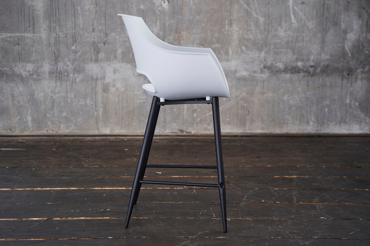 KAWOLA Barhocker ZAJA Barstuhl Sitzhöhe 76 cm Kunststoff weiß