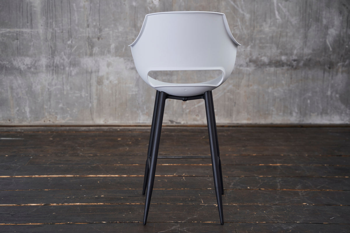 KAWOLA Barhocker ZAJA Barstuhl Sitzhöhe 76 cm Kunststoff weiß