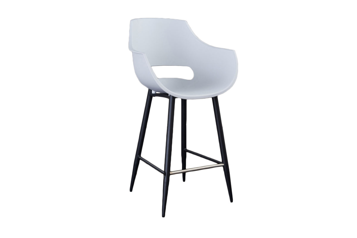 KAWOLA Barhocker ZAJA Barstuhl Sitzhöhe 76 cm Kunststoff weiß