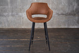 KAWOLA Barhocker ZAJA Barstuhl Sitzhöhe 76 cm Microfaser cognac