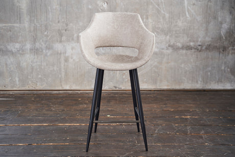 KAWOLA Barhocker ZAJA Barstuhl Sitzhöhe 76 cm Microfaser cremeweiß