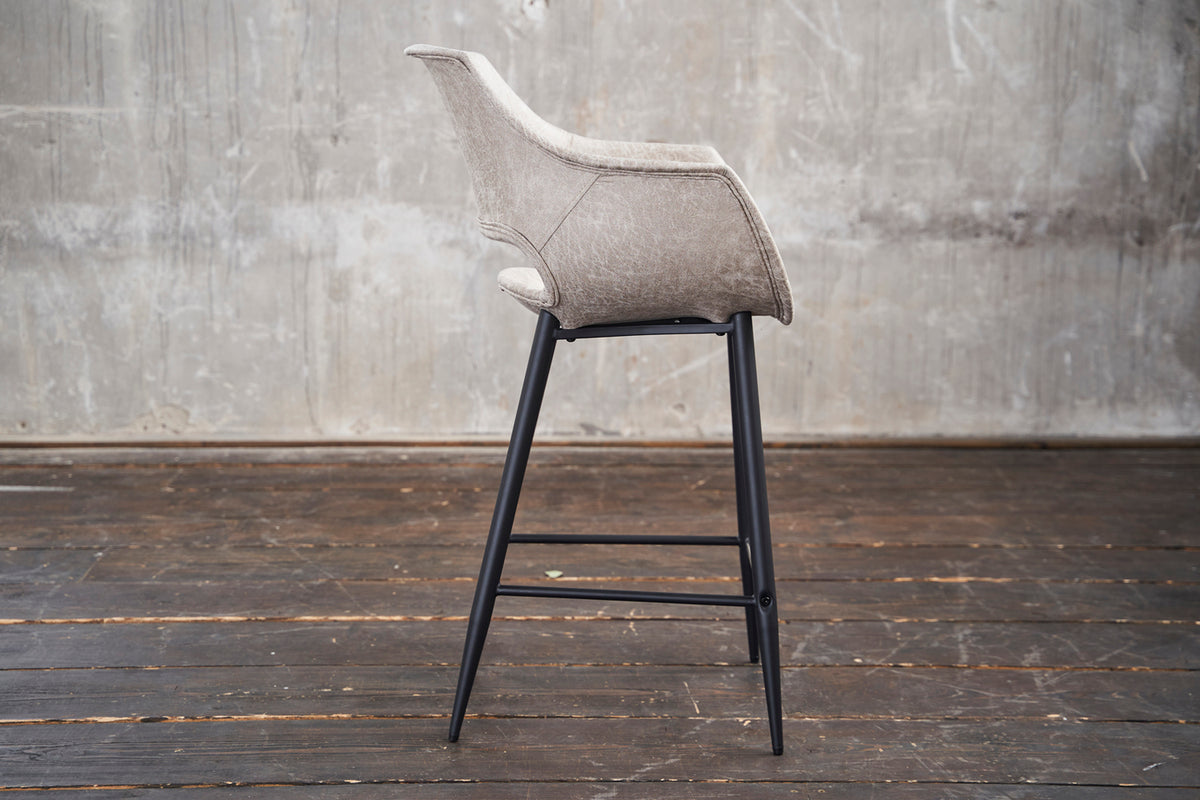 KAWOLA Barhocker ZAJA Barstuhl Sitzhöhe 76 cm Microfaser cremeweiß