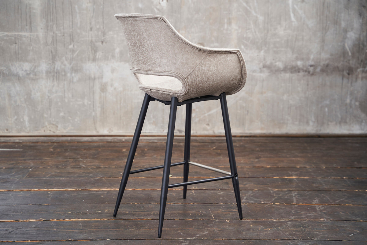 KAWOLA Barhocker ZAJA Barstuhl Sitzhöhe 76 cm Microfaser cremeweiß