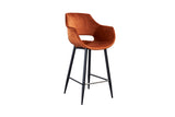 KAWOLA Barhocker ZAJA Barstuhl Sitzhöhe 76 cm Velvet cognac