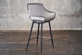 KAWOLA Barhocker ZAJA Barstuhl Sitzhöhe 76 cm Velvet grau