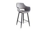 KAWOLA Barhocker ZAJA Barstuhl Sitzhöhe 76 cm Velvet grau