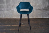 KAWOLA Barhocker ZAJA Barstuhl Sitzhöhe 76 cm Velvet petrol
