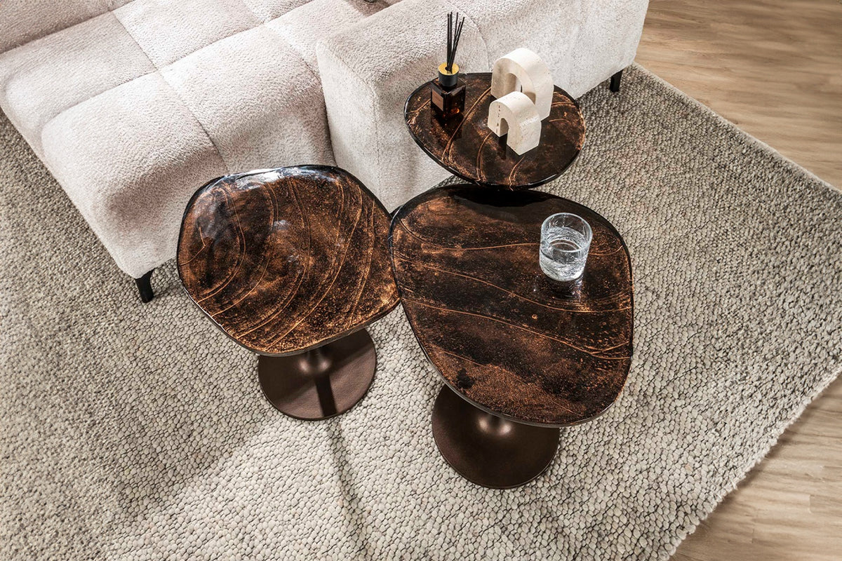 KAWOLA Beistelltisch DARI XL Glas kupfer