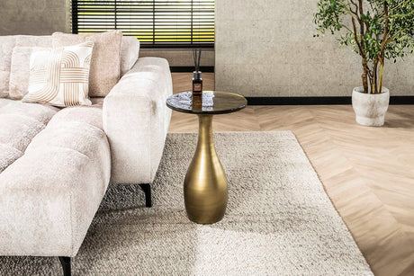 KAWOLA Beistelltisch MOKKA Glas gold, 40 x 40