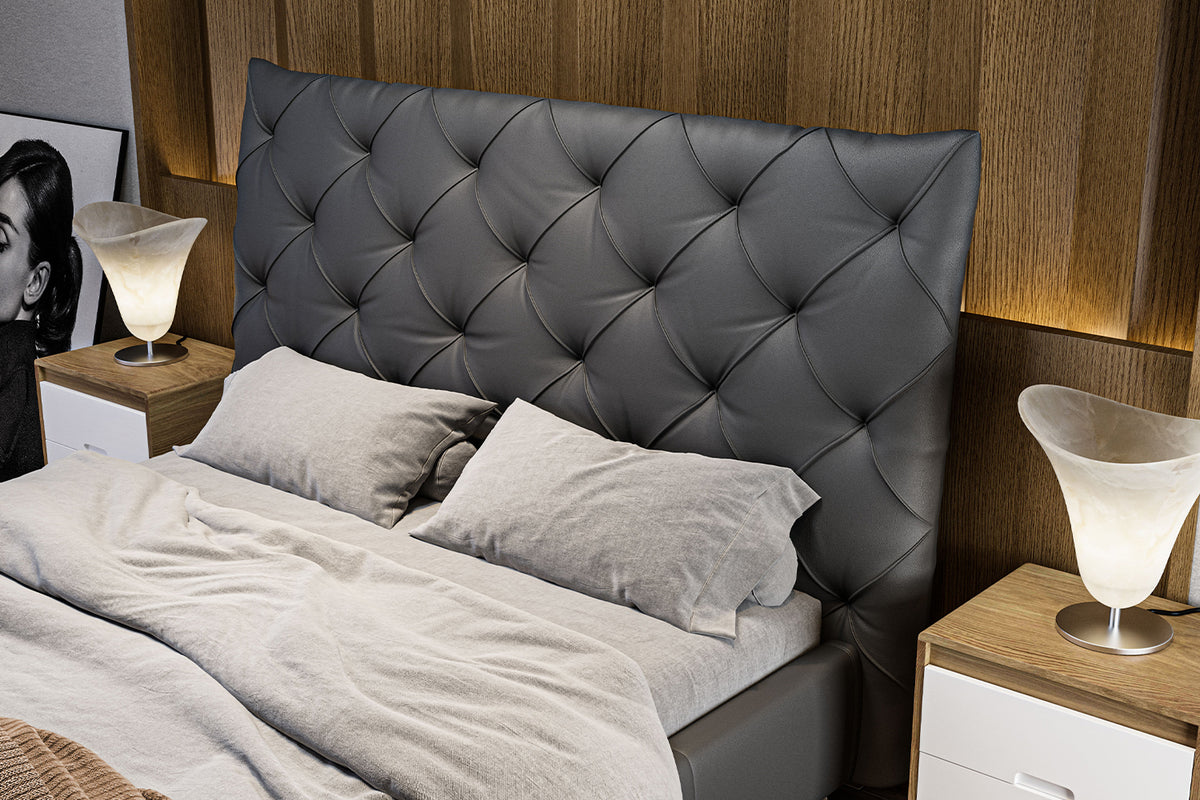 KAWOLA Bett ANNY Polsterbett Leder schwarz