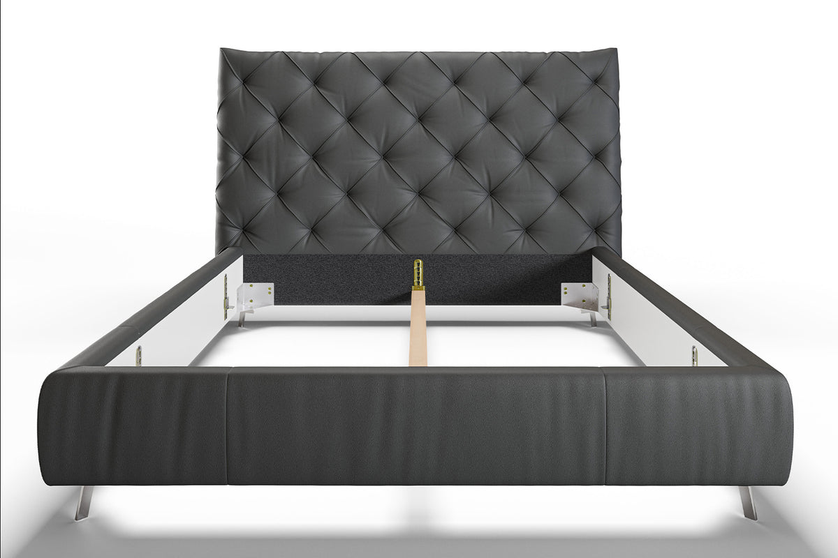 KAWOLA Bett ANNY Polsterbett Leder schwarz