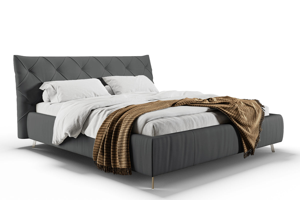 KAWOLA Bett ANNY Polsterbett Leder schwarz