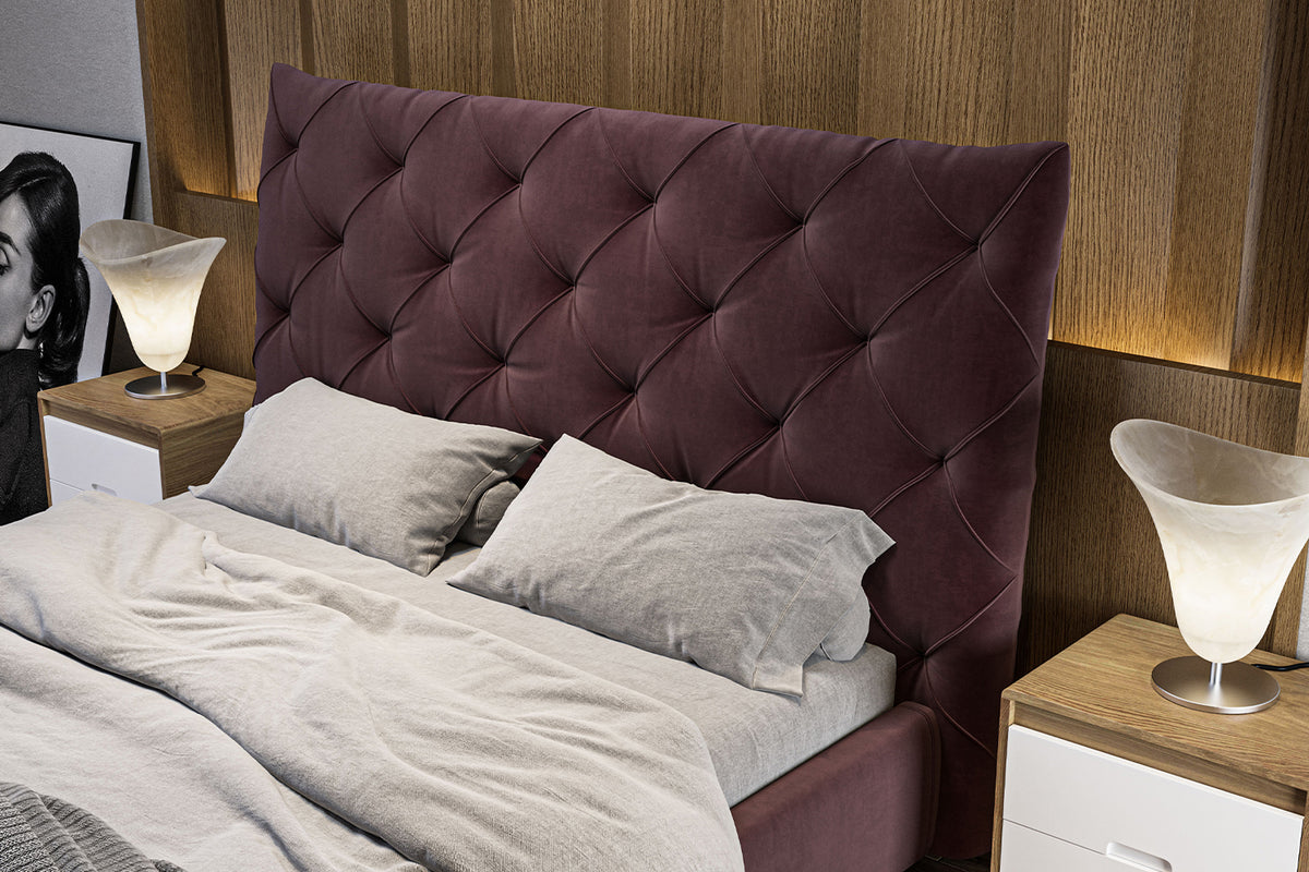 KAWOLA Bett ANNY Polsterbett Velvet purple