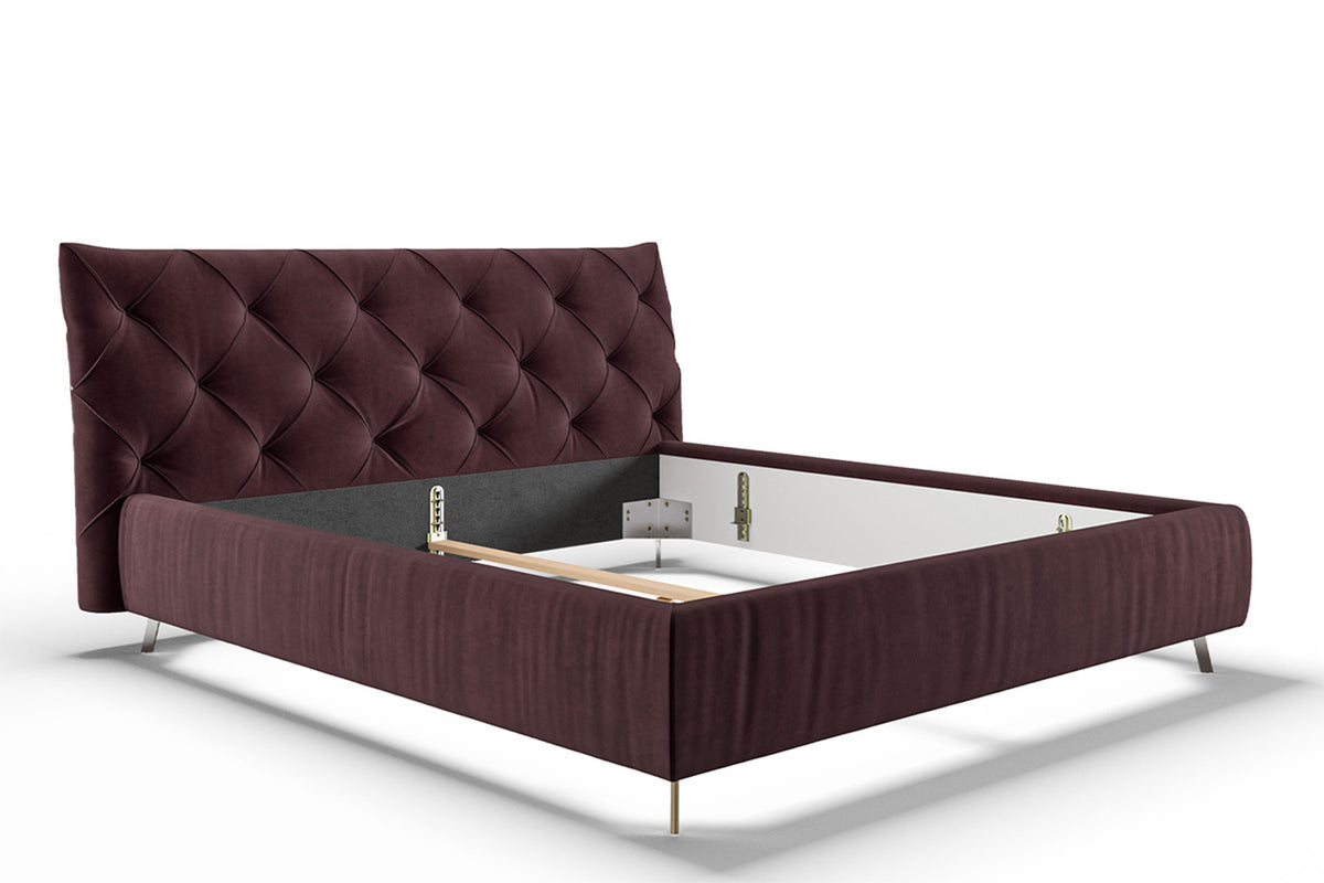 KAWOLA Bett ANNY Polsterbett Velvet purple