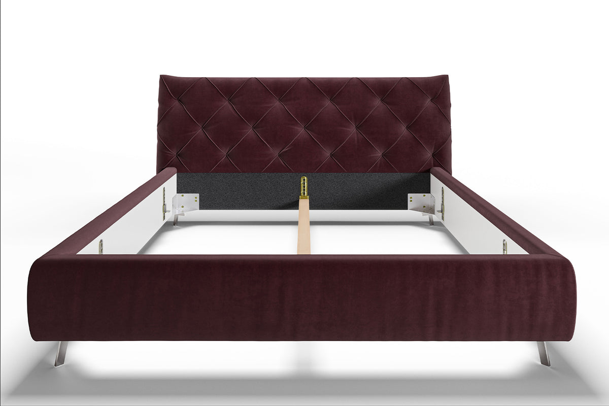 KAWOLA Bett ANNY Polsterbett Velvet purple