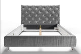 KAWOLA Bett ANNY Polsterbett Velvet silber