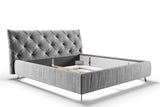 KAWOLA Bett ANNY Polsterbett Velvet silber