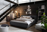 KAWOLA Bett CARLO Polsterbett Stoff dunkelgrau, 200 x 160 cm