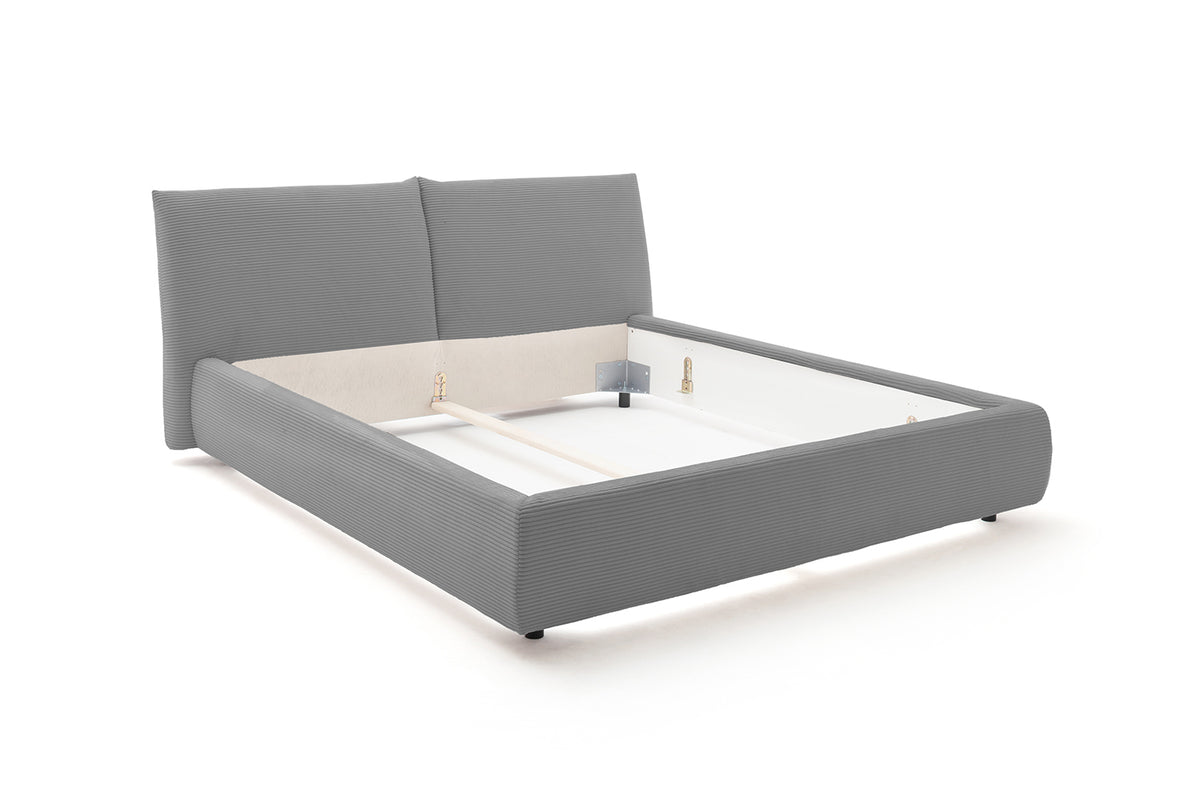 KAWOLA Bett HENRY Polsterbett Cord grau