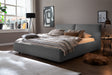 KAWOLA Bett HENRY Polsterbett Cord grau, 200 x 140 cm