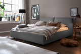 KAWOLA Bett HENRY Polsterbett Cord grau, 200 x 140 cm