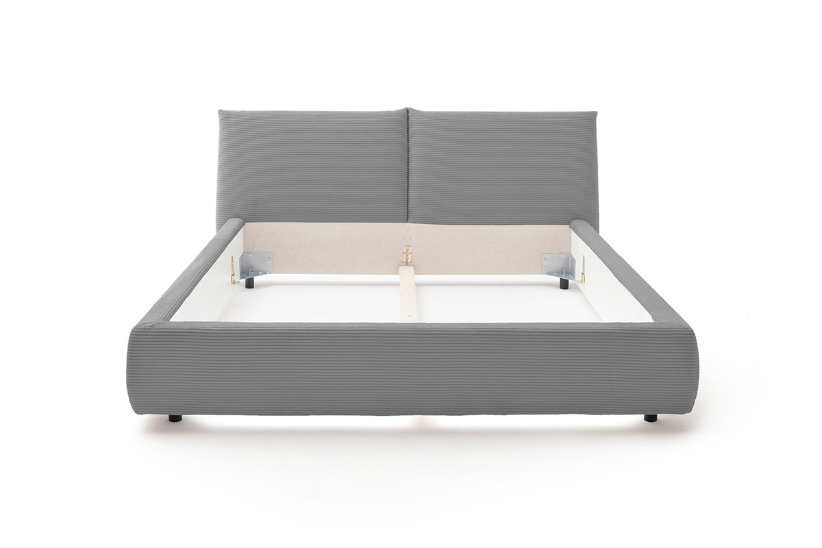 KAWOLA Bett HENRY Polsterbett Cord grau