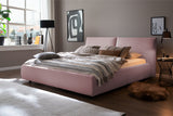 KAWOLA Bett HENRY Polsterbett Cord rosa, 200 x 200 cm