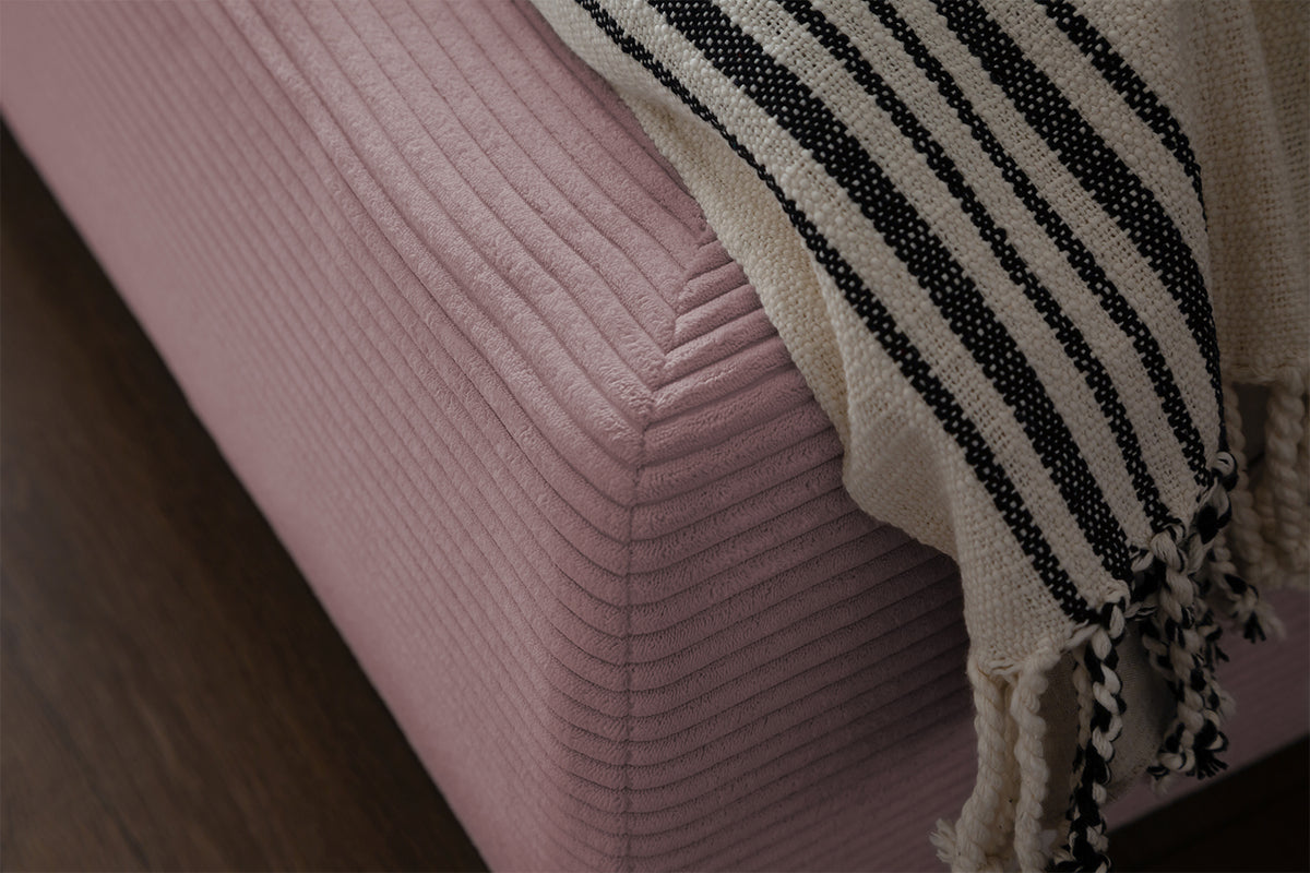 KAWOLA Bett HENRY Polsterbett Cord rosa
