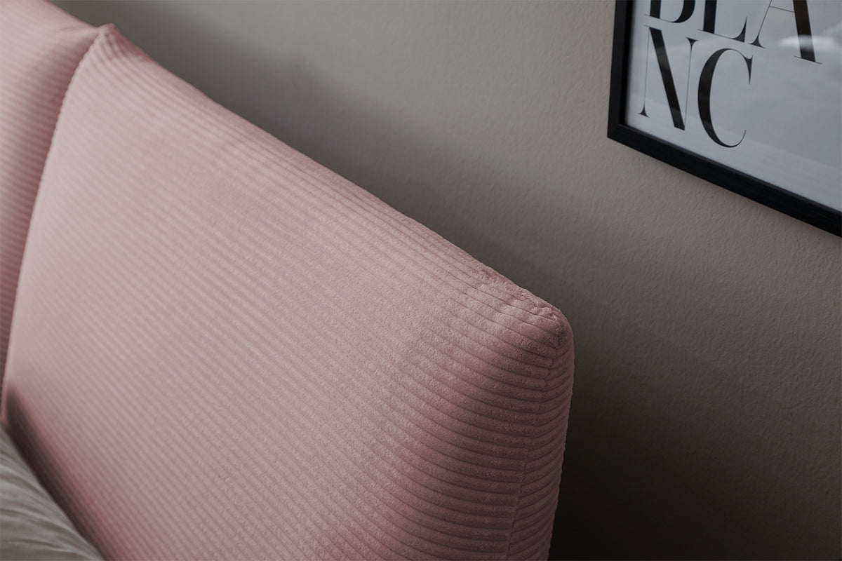 KAWOLA Bett HENRY Polsterbett Cord rosa