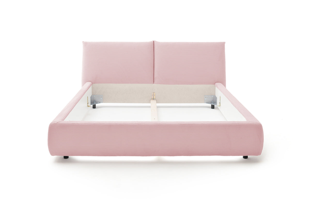 KAWOLA Bett HENRY Polsterbett Cord rosa