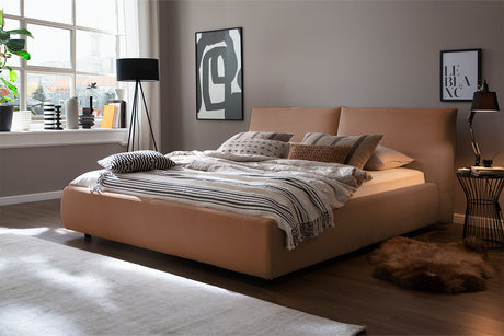 KAWOLA Bett HENRY Polsterbett Cord rost, 200 x 160 cm