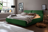 KAWOLA Bett HENRY Polsterbett Cord smaragd, 200 x 180 cm