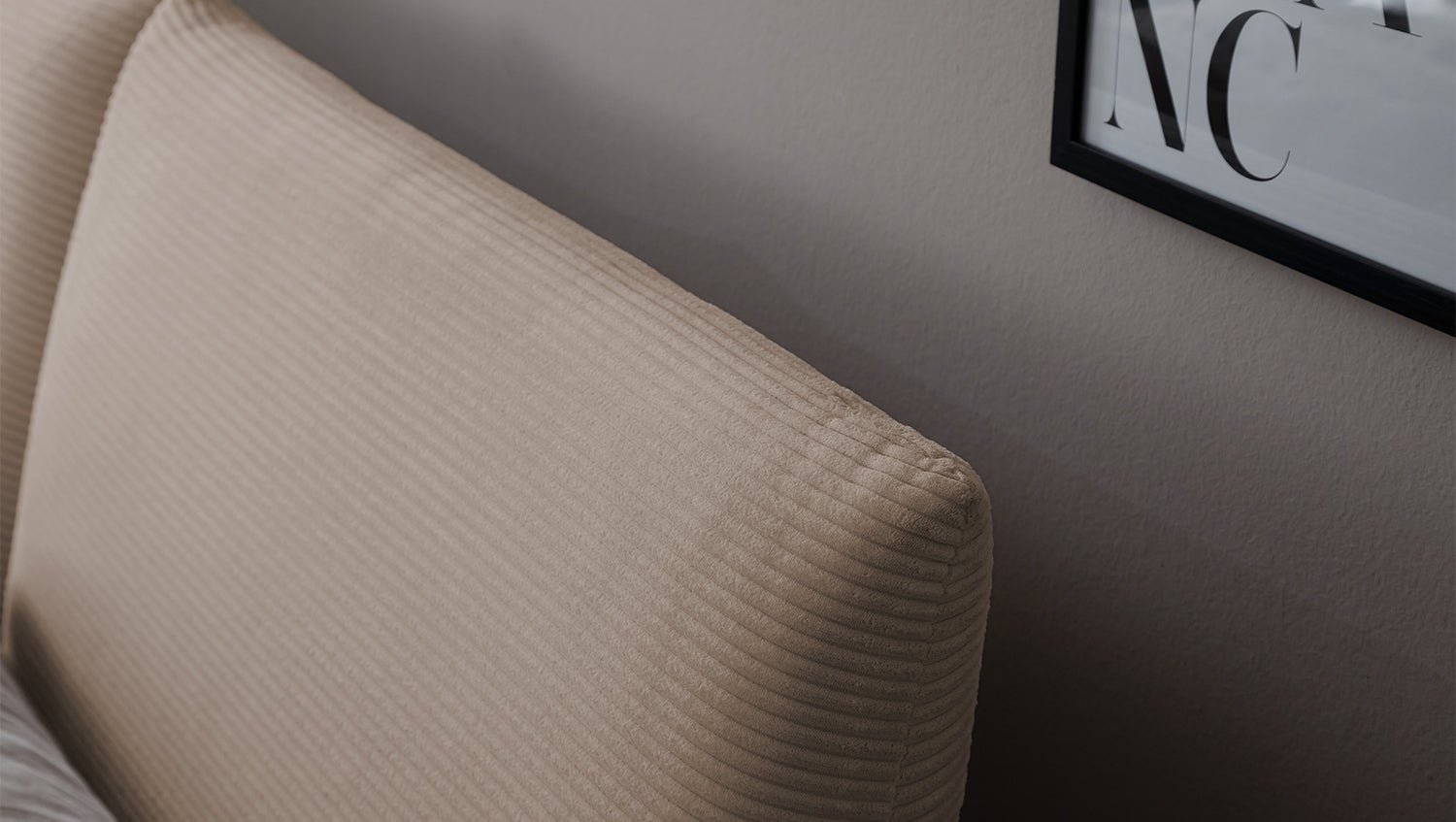 KAWOLA Bett HENRY Polsterbett Cord taupe