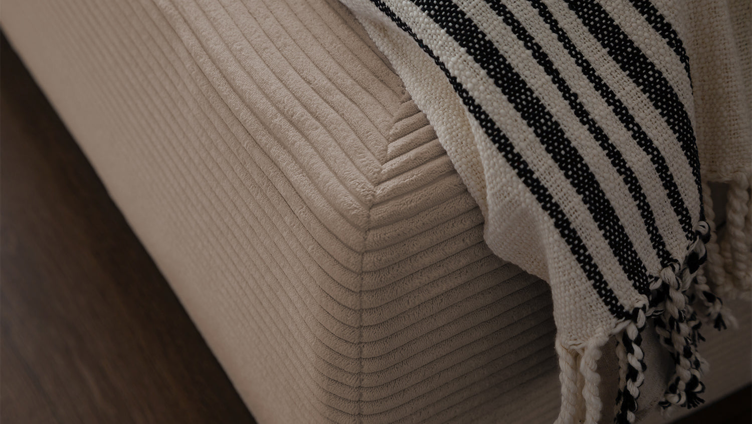 KAWOLA Bett HENRY Polsterbett Cord taupe
