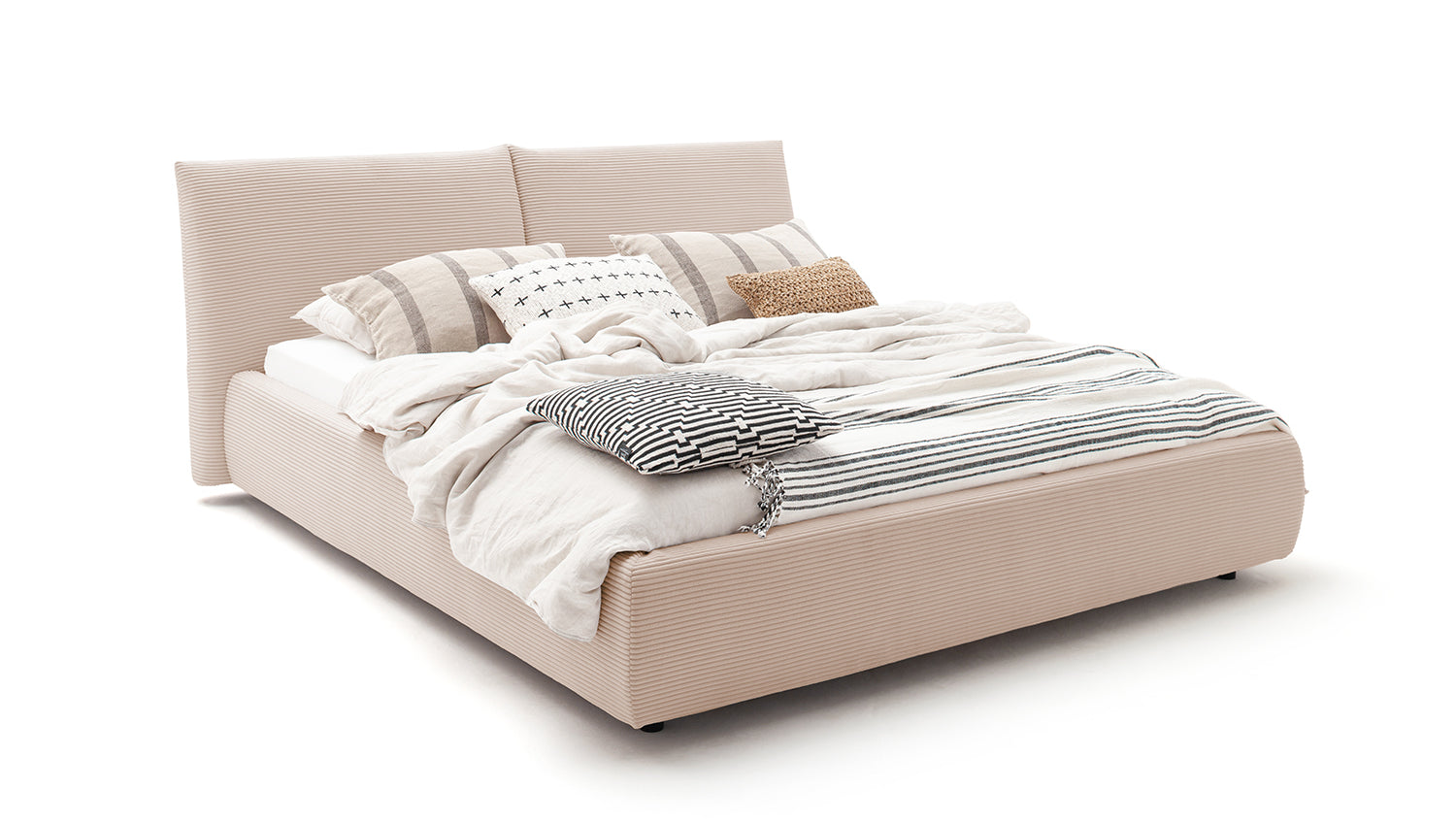 KAWOLA Bett HENRY Polsterbett Cord taupe