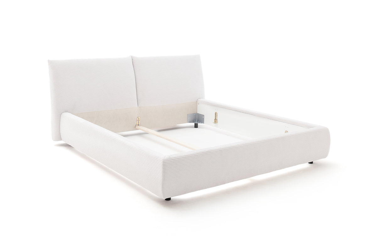 KAWOLA Bett HENRY Polsterbett Cord weiß