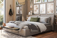 KAWOLA Bett HENRY Polsterbett Leder grau, 200 x 140 cm