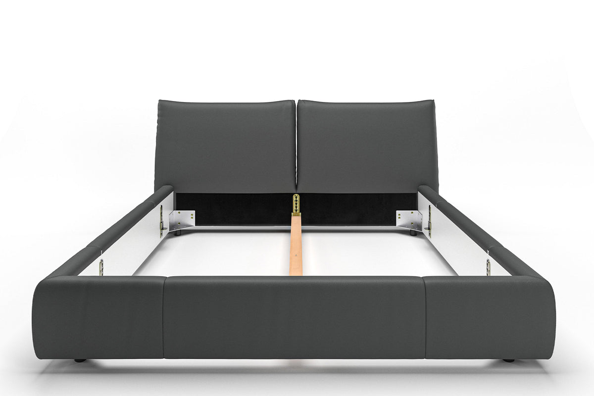 KAWOLA Bett HENRY Polsterbett Leder schwarz
