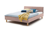 KAWOLA Bett LEO Polsterbett Stoff rosa