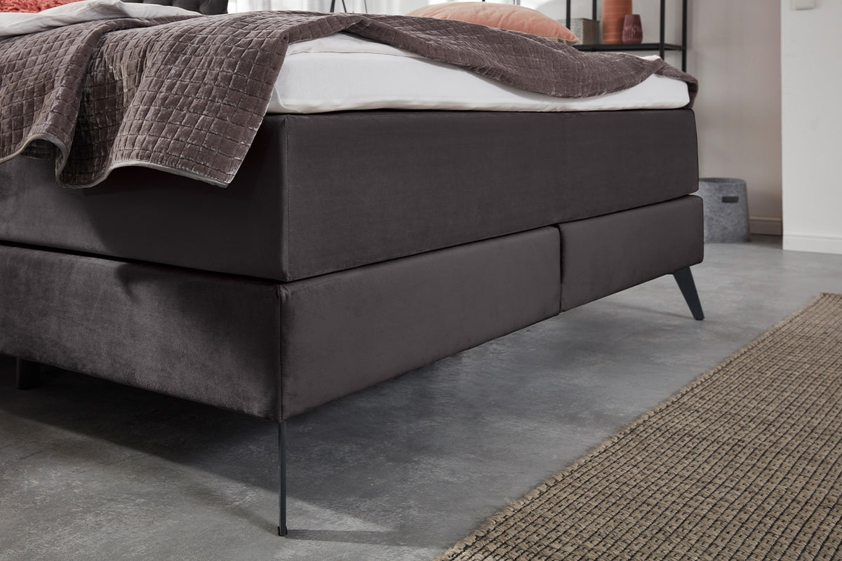 KAWOLA Bett SINDAR Boxspringbett Stoff anthrazit