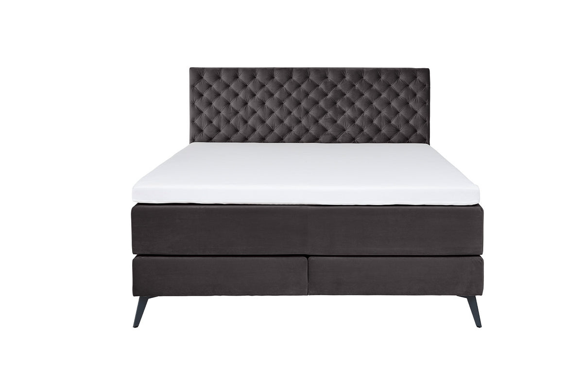 KAWOLA Bett SINDAR Boxspringbett Stoff anthrazit
