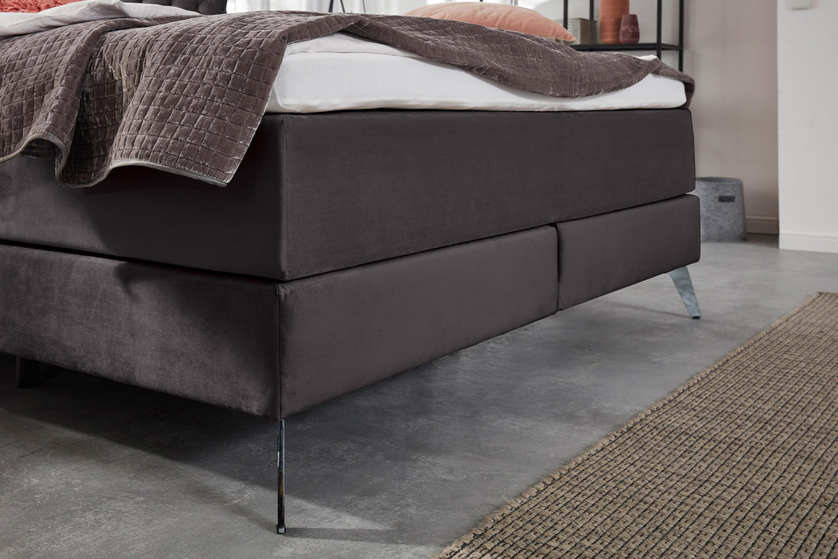 KAWOLA Bett SINDAR Boxspringbett Stoff anthrazit