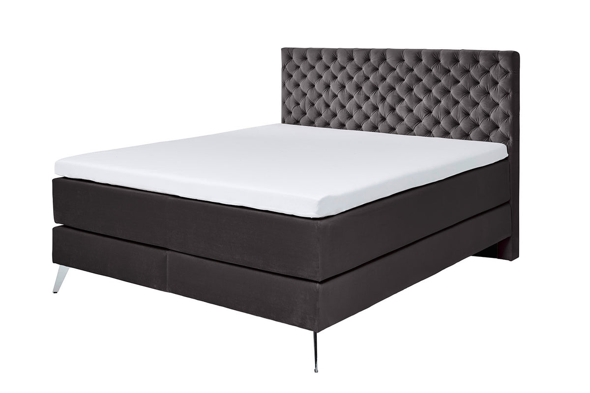 KAWOLA Bett SINDAR Boxspringbett Stoff anthrazit