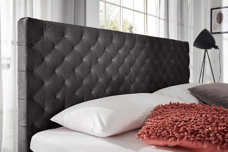 KAWOLA Bett SINDAR Boxspringbett Stoff anthrazit