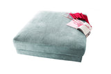 KAWOLA Big Hocker MADELINE Polsterhocker Cord hellblau